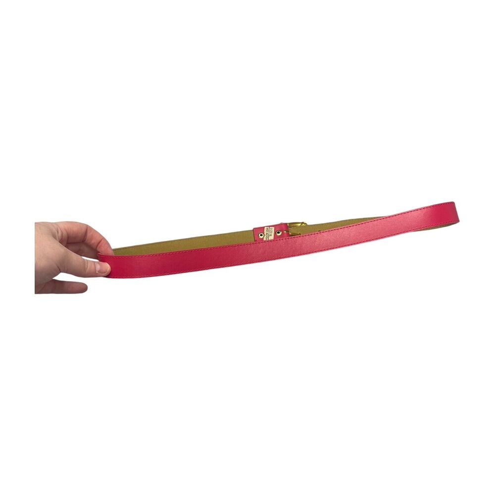 Women's Belt Size 16 Pink Faux Leather Gold-Tone Metal Buckle Dress Casual Wear - Picture 2 of 6